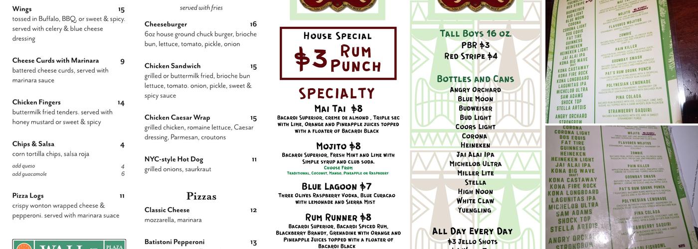 Warped Pour Menu
