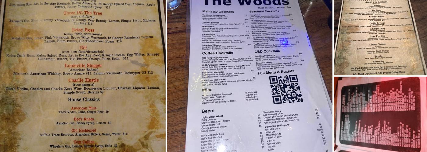 The Woods Menu