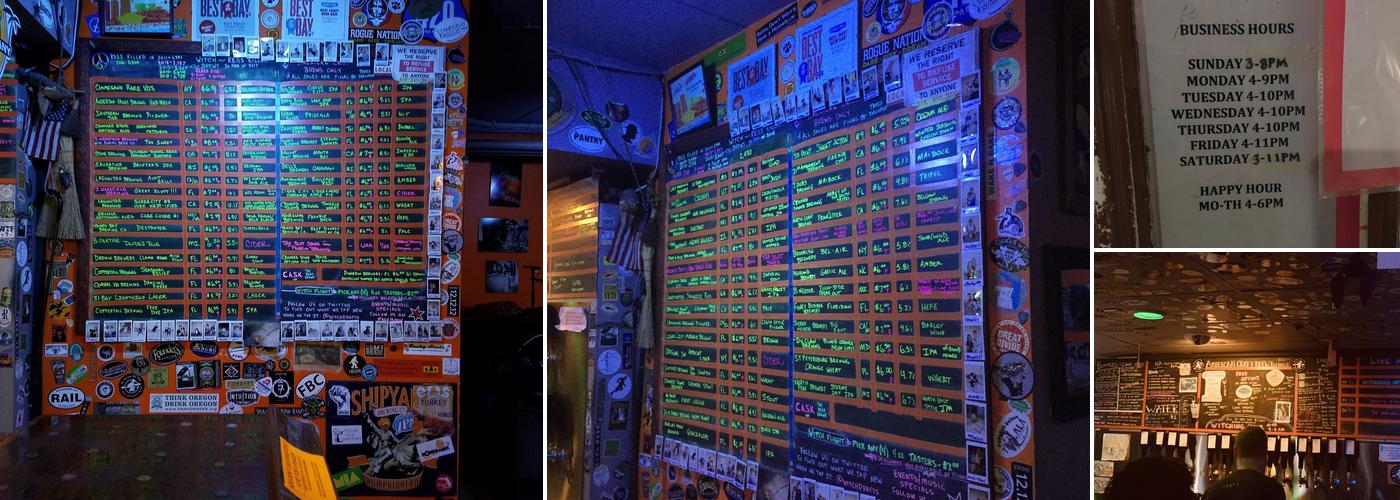 The Ale and the Witch Menu