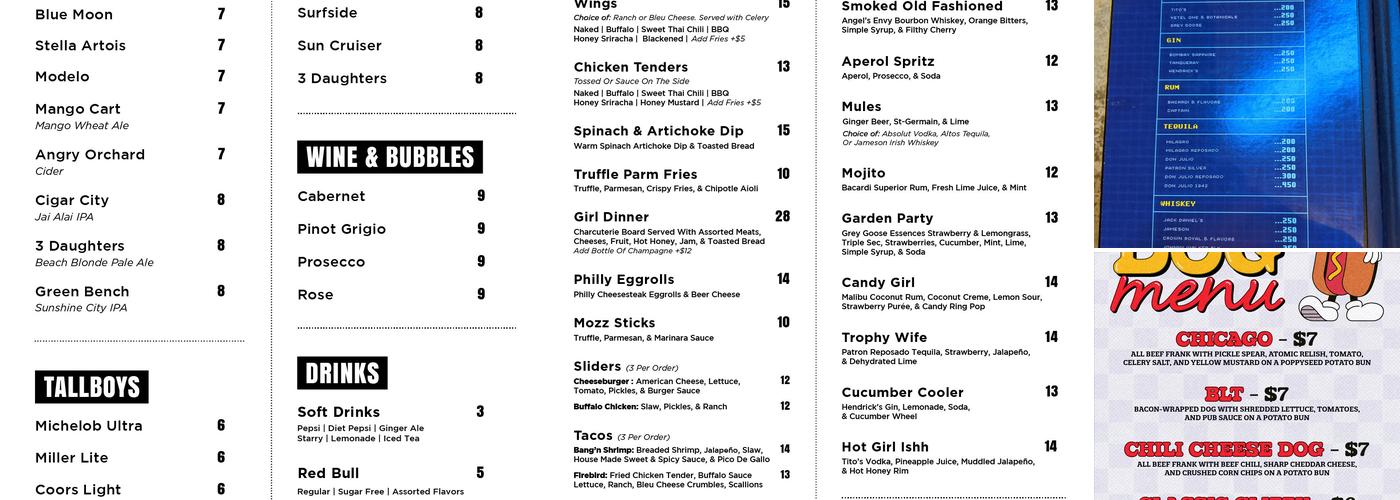 Park & Rec DTSP Menu