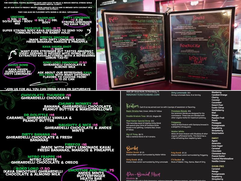 Mad Hatters Kava Bar Menu