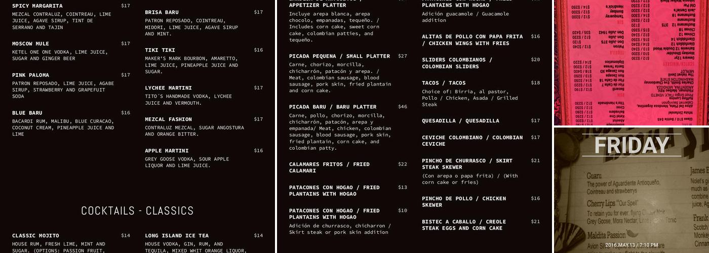 Baru Doral Resto-Bar Menu