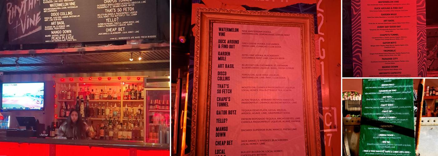 Rhythm & Vine Menu