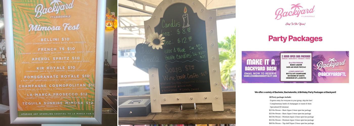 Backyard Menu