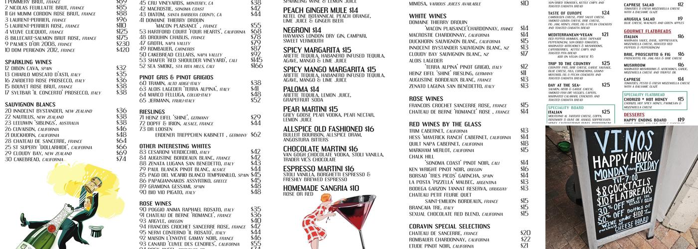 Vinos on Las Olas Menu