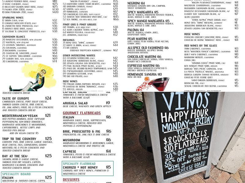 Vinos on Las Olas Menu