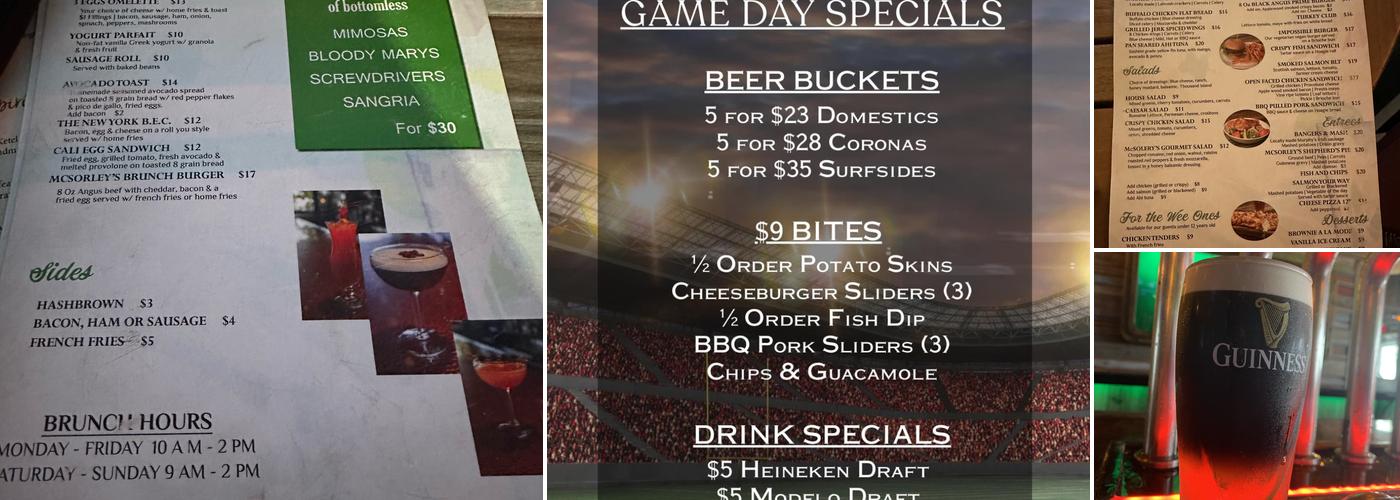 McSorley’s Beach Pub & Rooftop Menu
