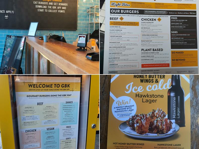 Gourmet Burger Kitchen (GBK) Menu