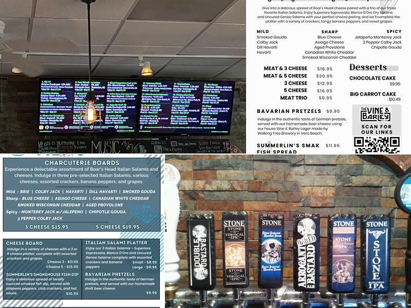 The Vine & Barley Menu