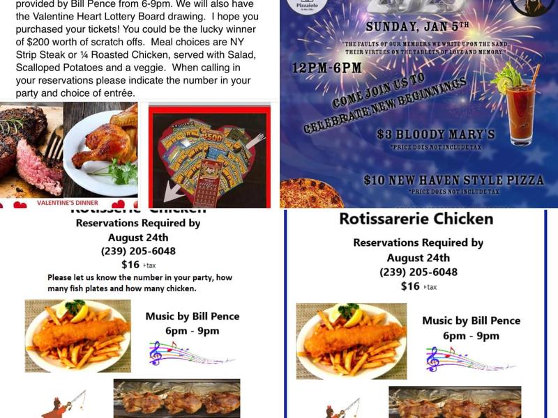 Cape Coral Elks Lodge #2596 Menu