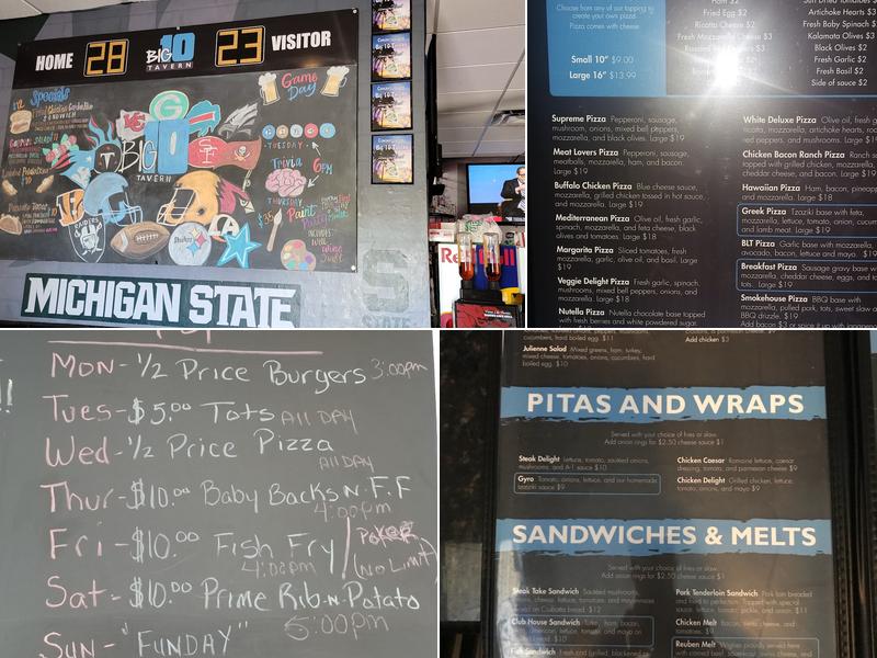 Big 10 Tavern Menu