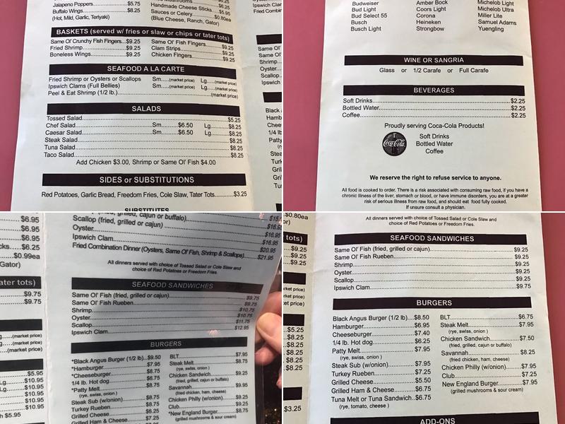 Half Shell Lounge Menu