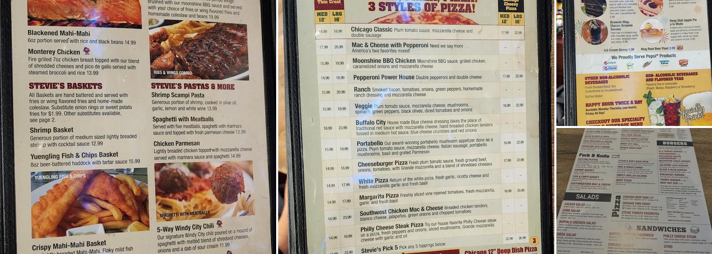 Stevie Tomato's Menu