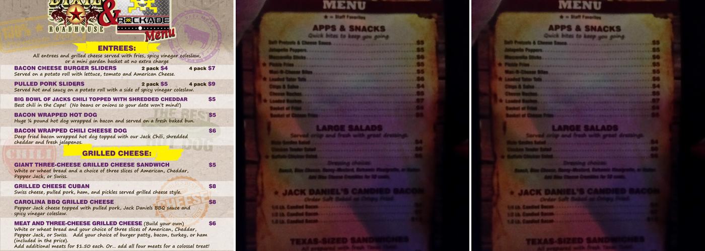 Dixie Roadhouse Menu