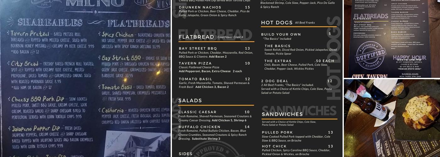 City Tavern Menu
