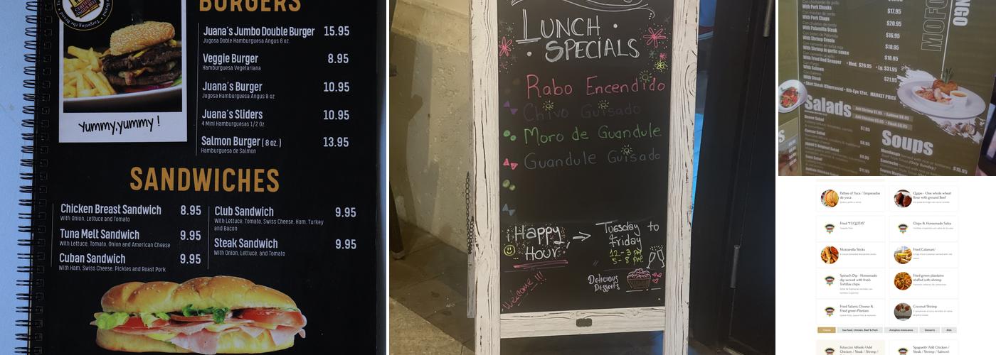 Juana’s Latin Sports Bar Menu