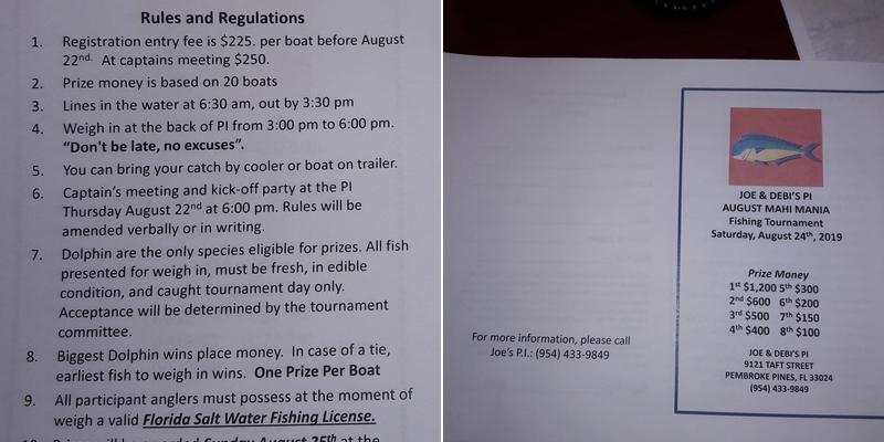 Joe and Debi's P.I. Bar Menu