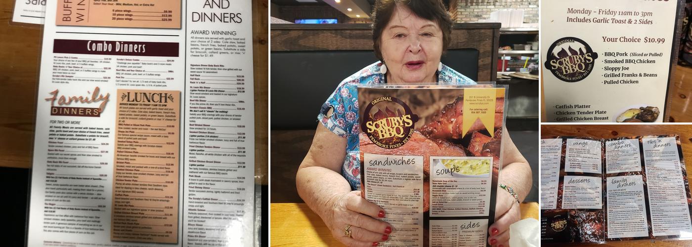 Scruby's BBQ Menu