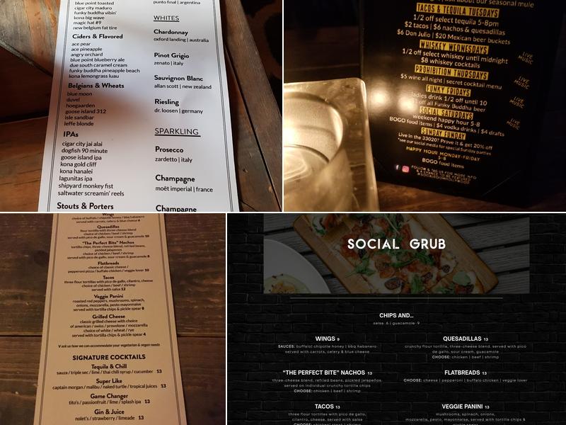 Social Room Hollywood Menu