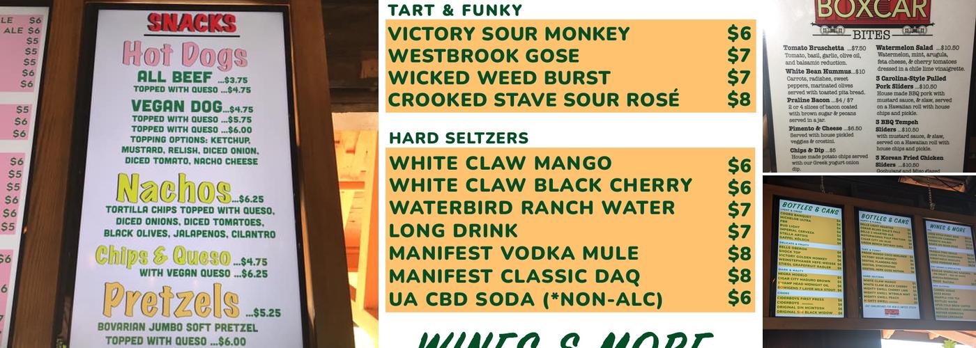Boxcar Menu