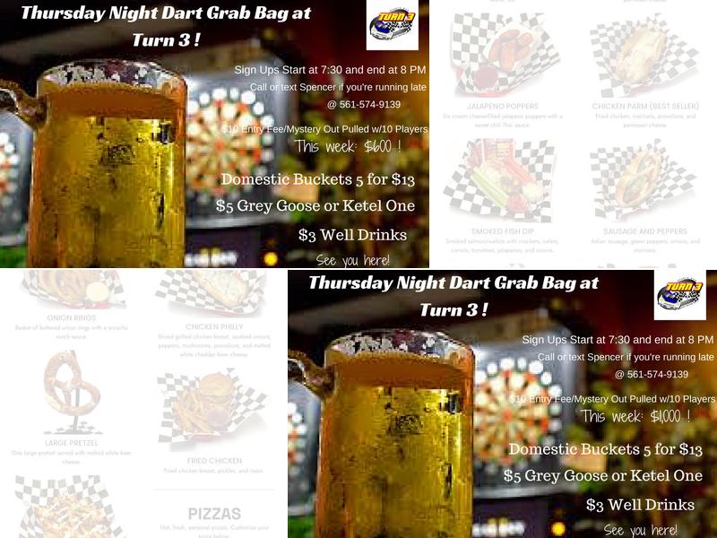 Turn 3 Sports Bar Menu