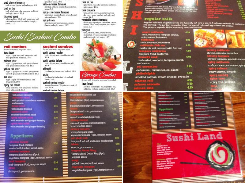 Sushi Land Menu