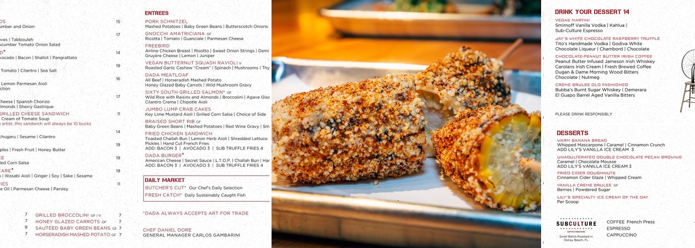 Lost Weekend WPB Menu