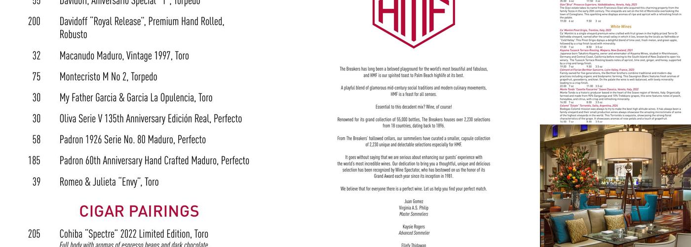 HMF Menu
