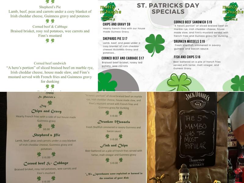 Molly McHugh's Irish Pub Menu