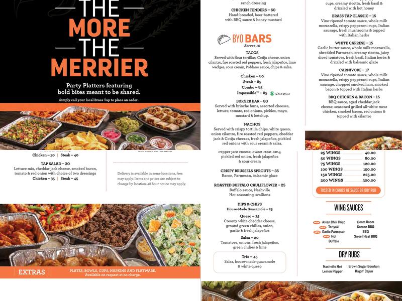 The Brass Tap Menu