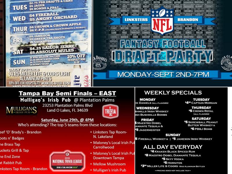 Paddy Wagon Irish Pub Menu