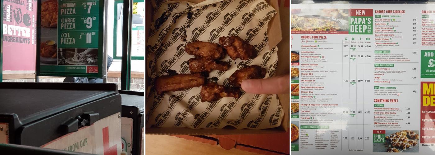 Papa Johns Pizza Menu