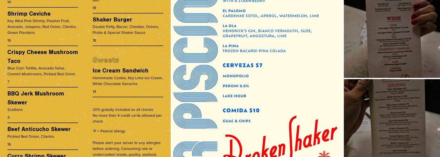 Broken Shaker Menu