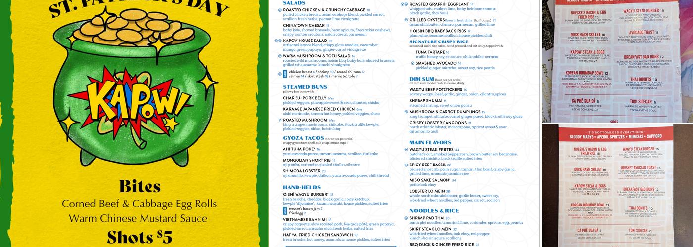 Kapow Noodle Bar Menu
