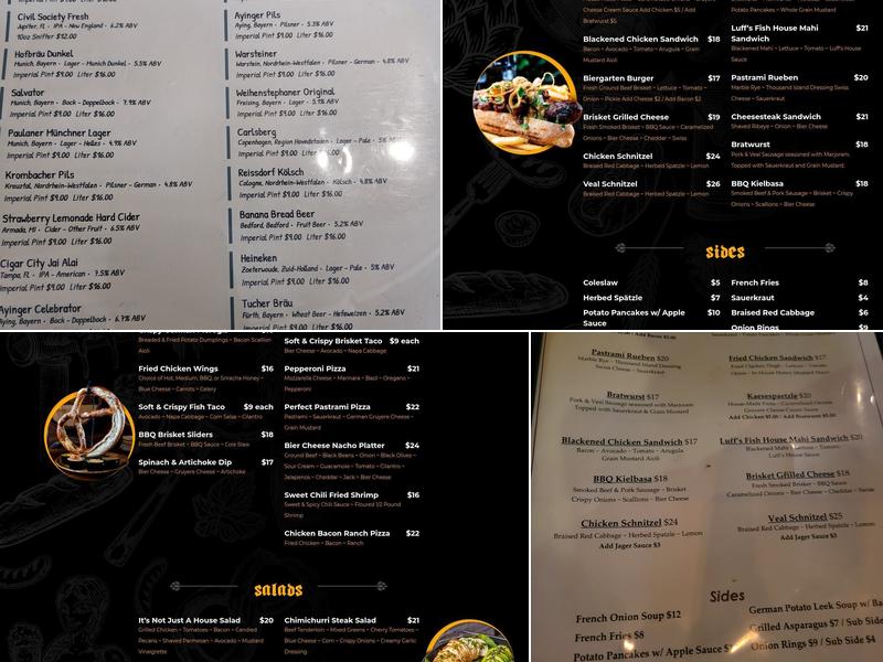 Biergarten Menu