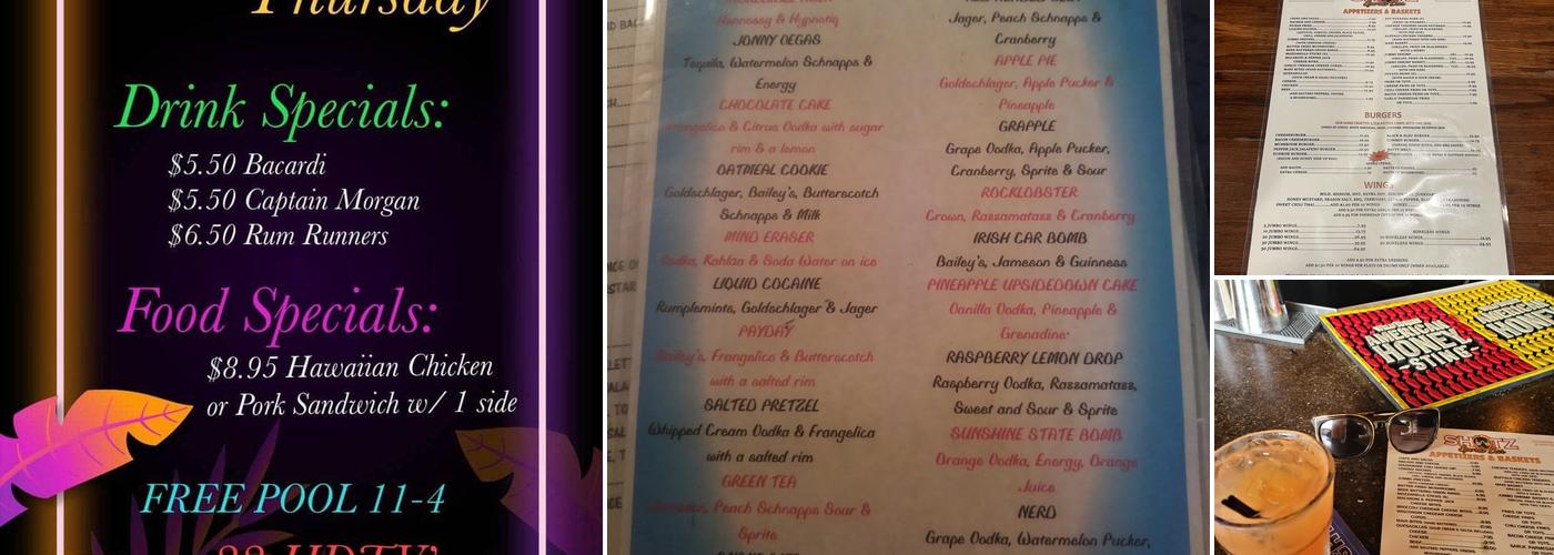Shotz Menu