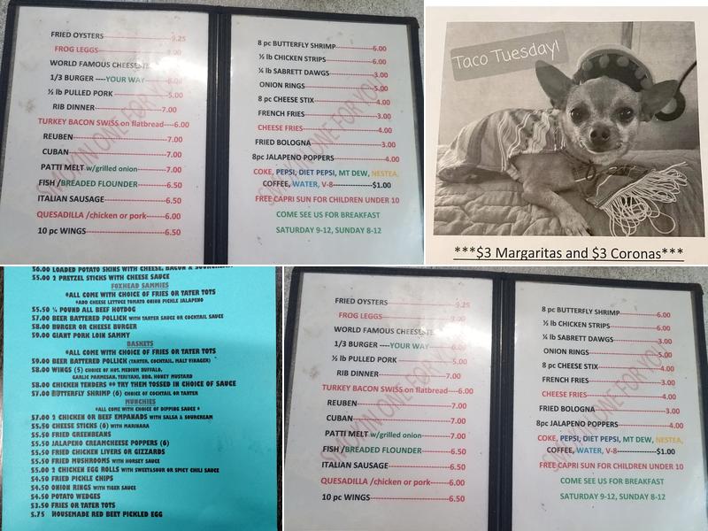 Foxhead Lounge Menu