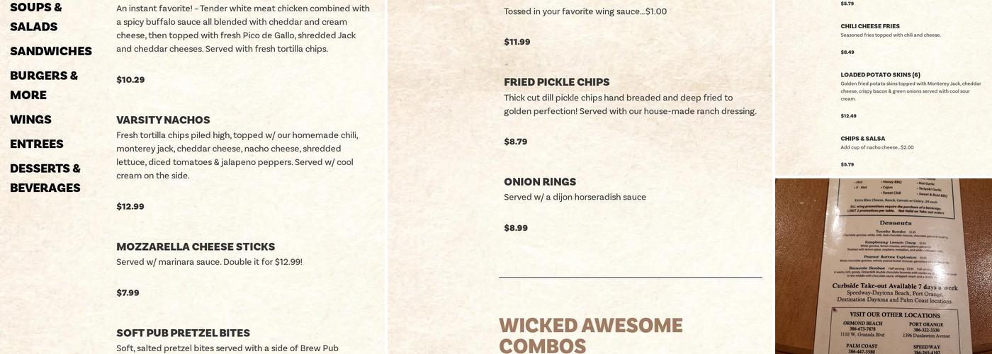 Houligan's Destination Daytona Menu