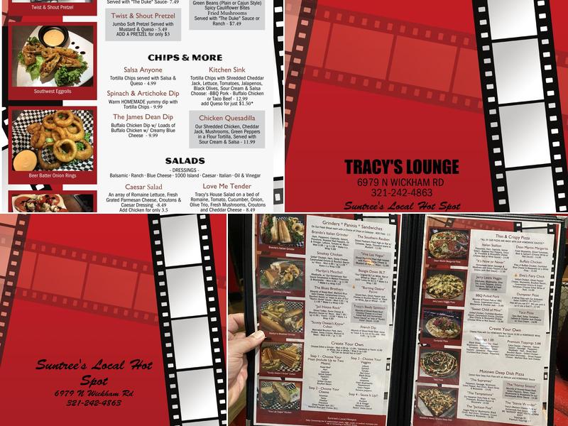 Tracy's Lounge Menu