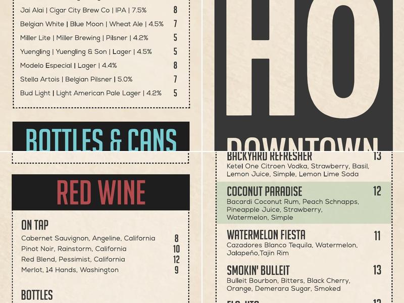Downtown Social House Menu