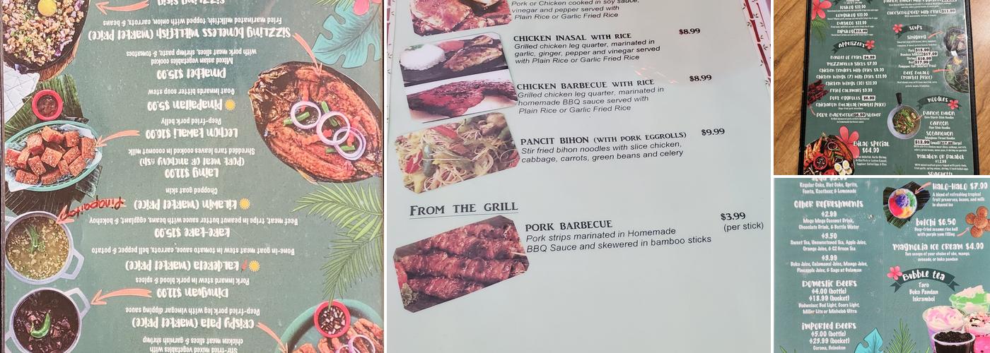 Nipa Hut Bar & Restaurant Menu