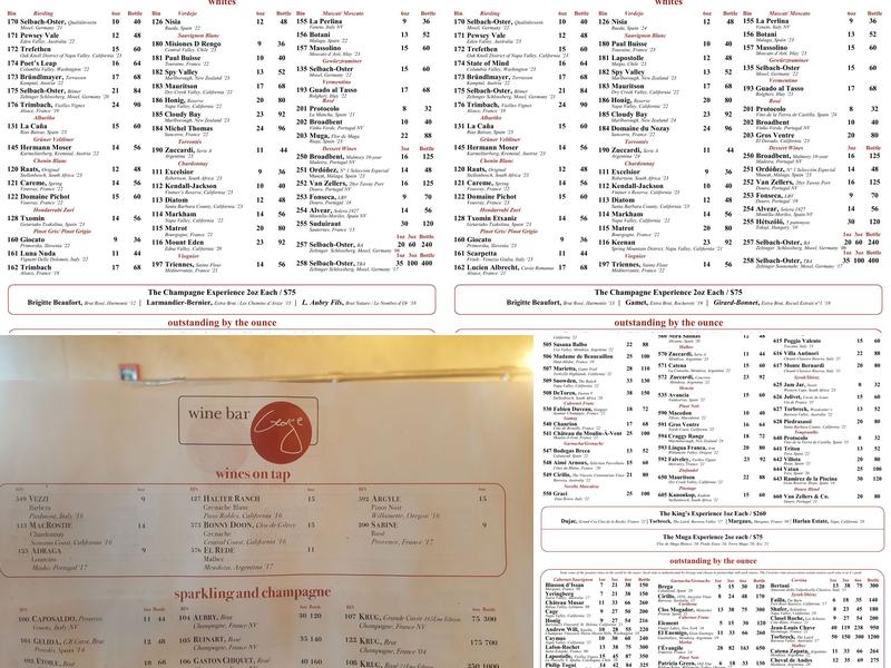 Wine Bar George - A Restaurant & Bar Menu