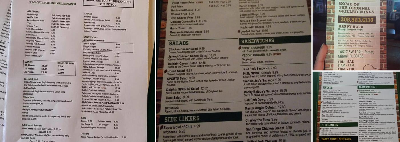 Hammocks Grill Menu