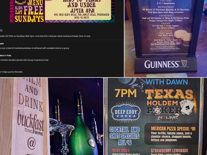 Tim Finnegans Irish Pub Menu