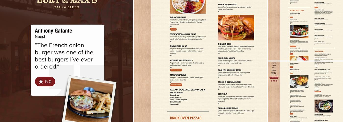 Burt & Max's Menu