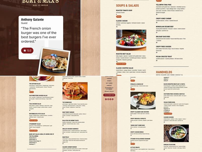 Burt & Max's Menu