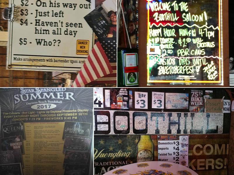 Boot Hill Saloon Menu