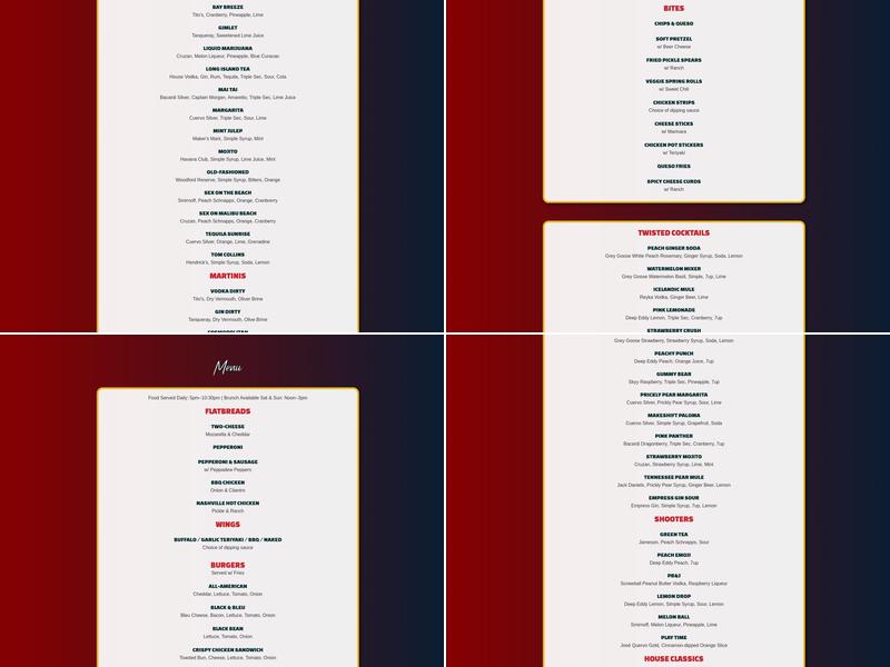 Tribe Menu