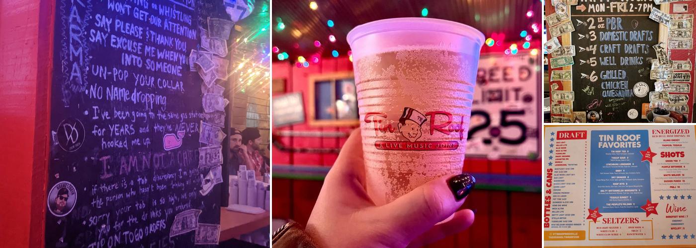 Tin Roof Menu