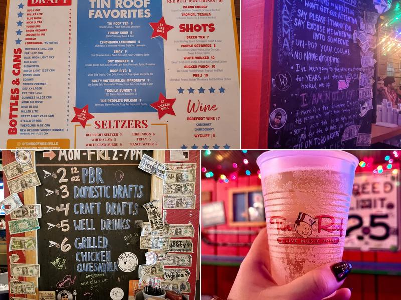 Tin Roof Menu